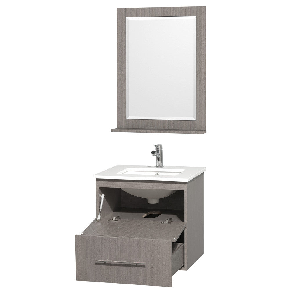 Centra 24 inch Single Bathroom Vanity Set - Gray Oak