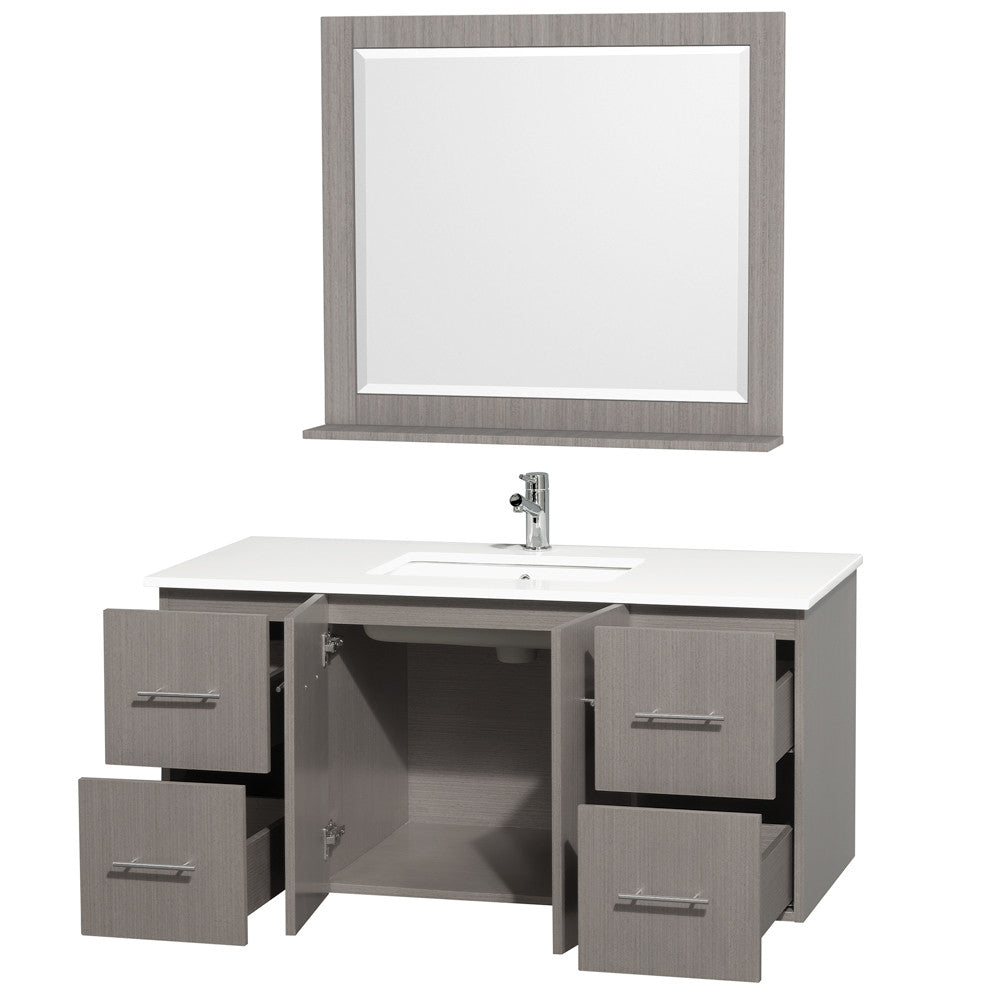 Centra 48 inch Single Bathroom Vanity Set -Gray Oak