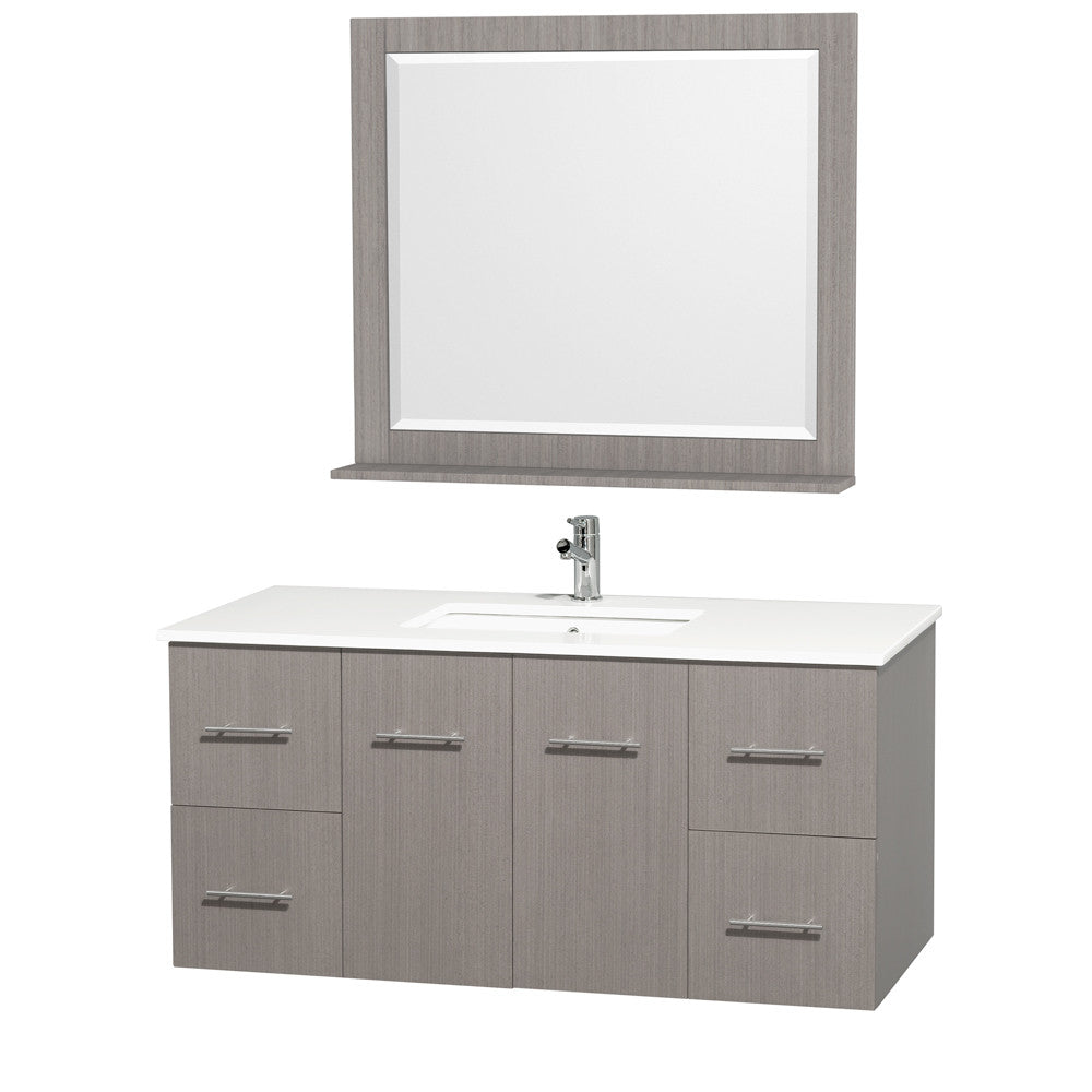 Centra 48 inch Single Bathroom Vanity Set -Gray Oak