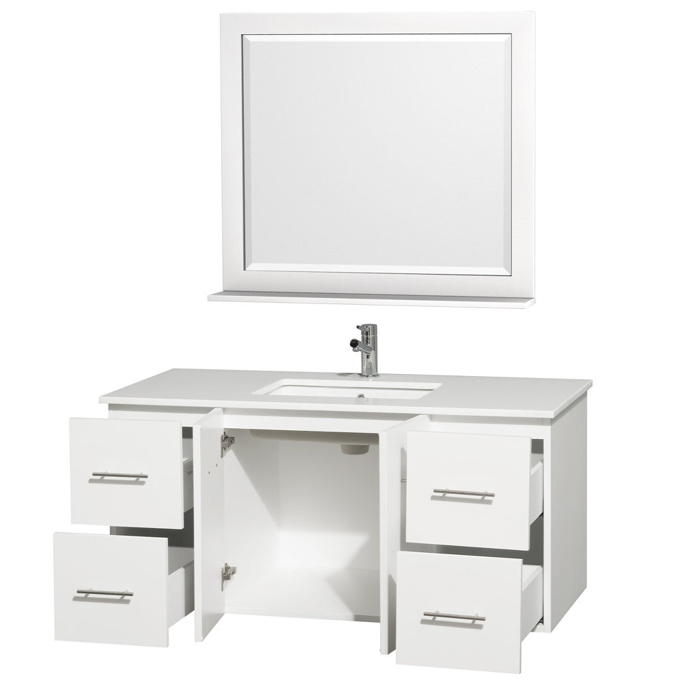 Centra 48 inch Single Bathroom Vanity Set -Matte White