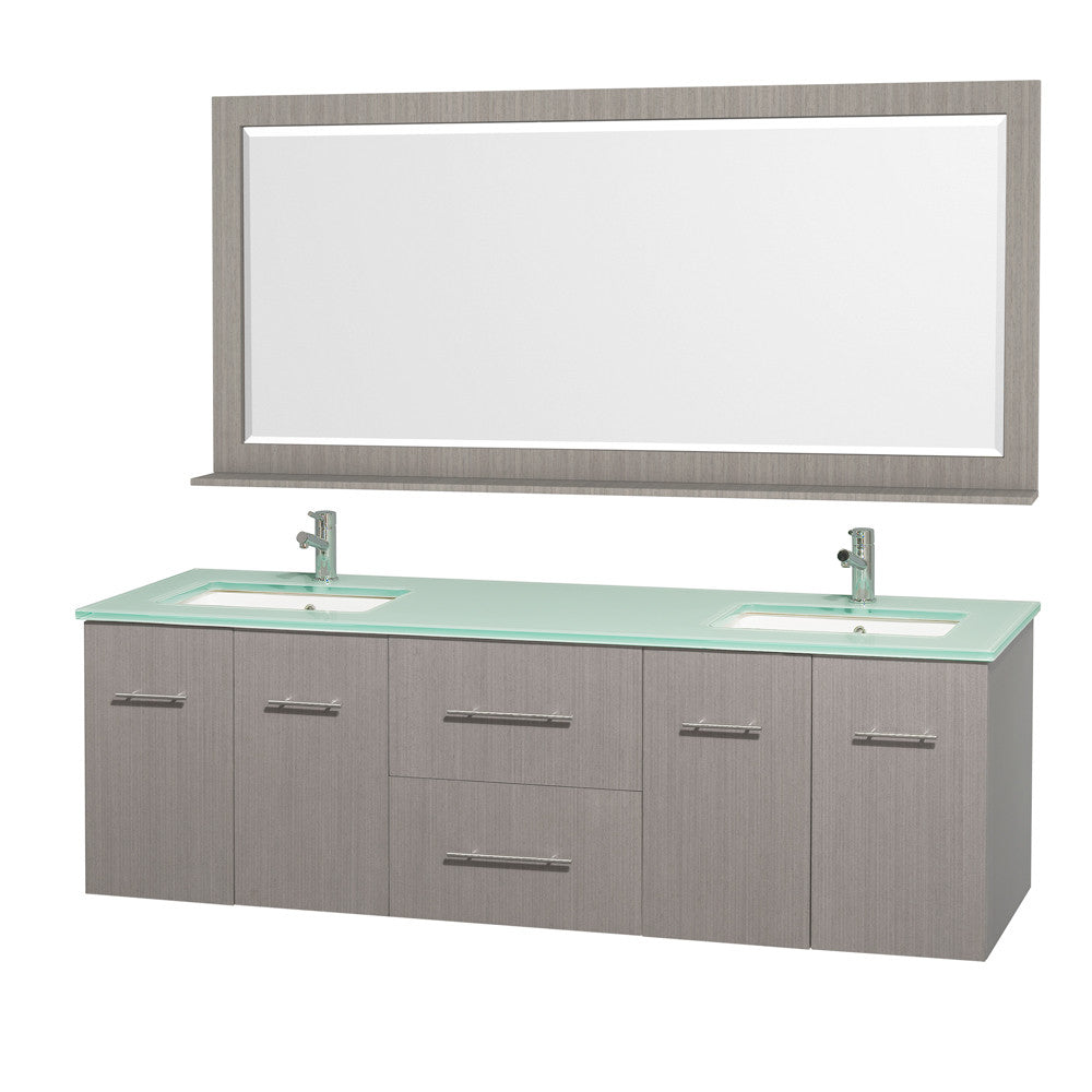 Centra 72 inch Double Bathroom Vanity Set -Gray Oak