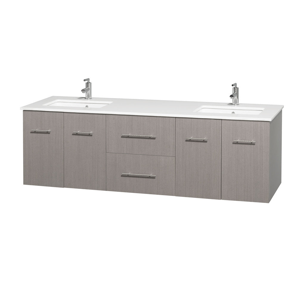 Centra 72 inch Double Bathroom Vanity Set -Gray Oak