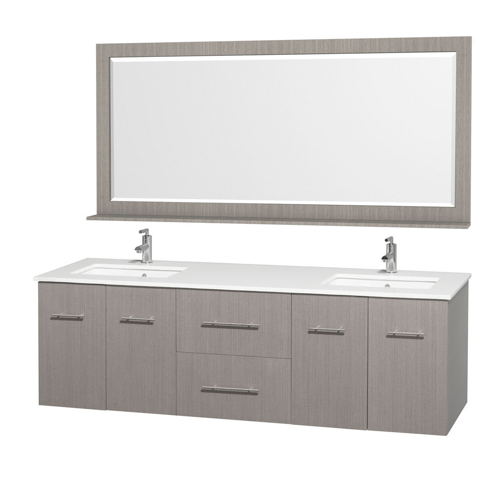 Centra 72 inch Double Bathroom Vanity Set -Gray Oak