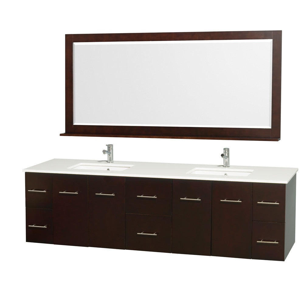 Centra 80 inch Double Bathroom Vanity Set -Espresso