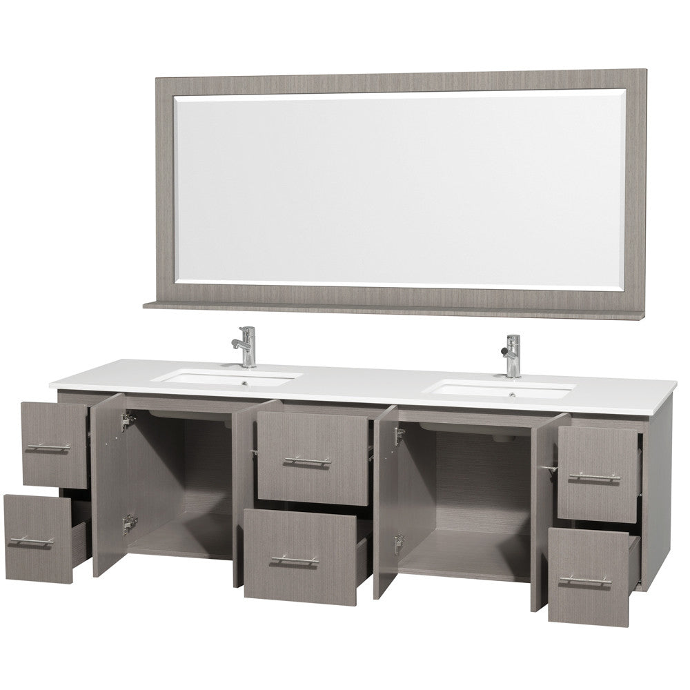 Centra 80 inch Double Bathroom Vanity Set -Gray oak