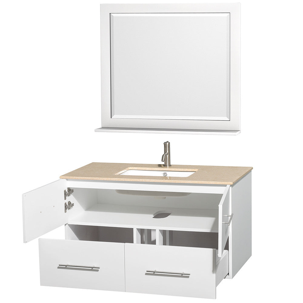 Centra 42 inch Single Bathroom Vanity in Matte White