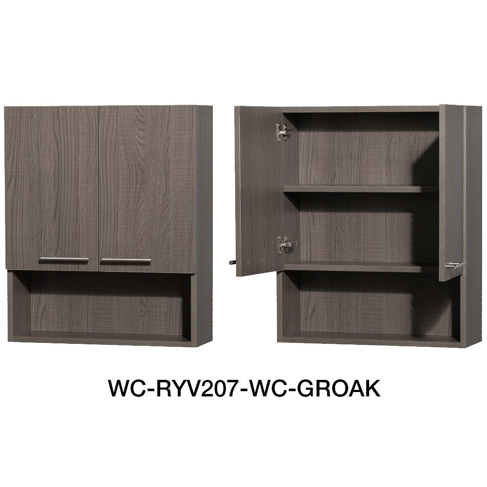 WYNDHAM COLLECTION Amare 36-Inch Wall-Mounted Bathroom Vanity Set With Integrated Sink - Gray Oak