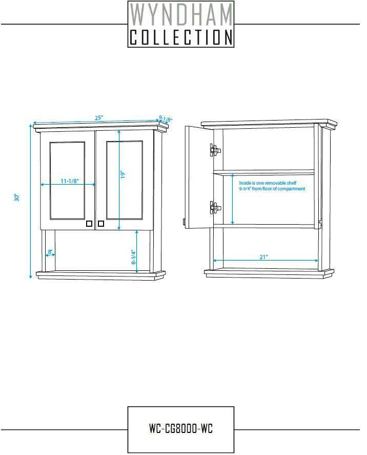 Wyndham Collection Acclaim Wall Cabinet - White