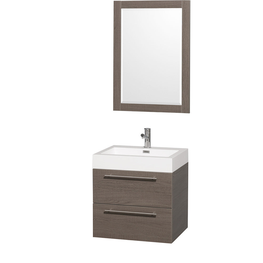 Wyndham Collection Amare 24 Bathroom Vanity Set - Gray Oak