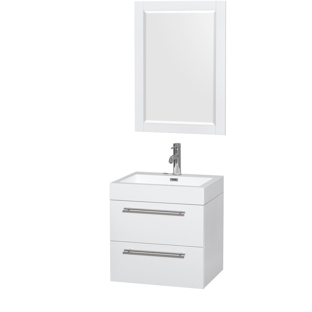 Wyndham Collection Amare 24 Bathroom Vanity Set - Glossy White