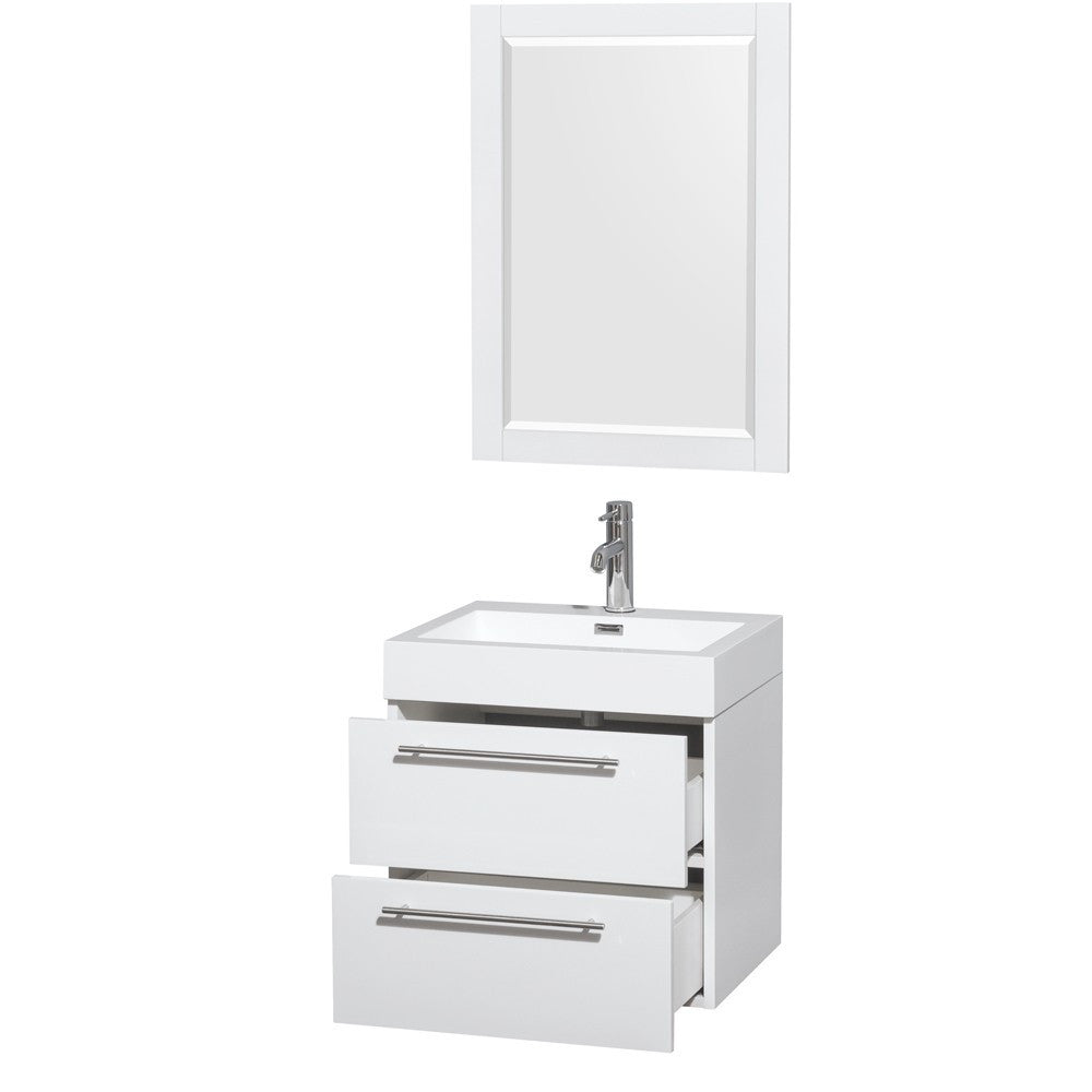 Wyndham Collection Amare 24 Bathroom Vanity Set - Glossy White