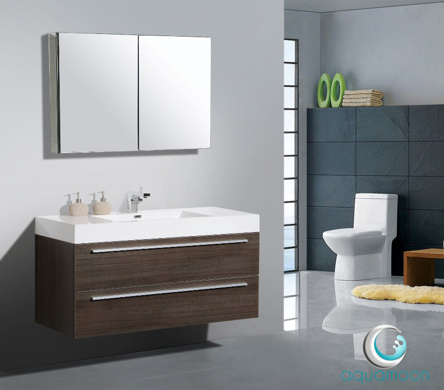 Aquamoon Maya 47 Grey Oak Modern Bathroom Vanity Set