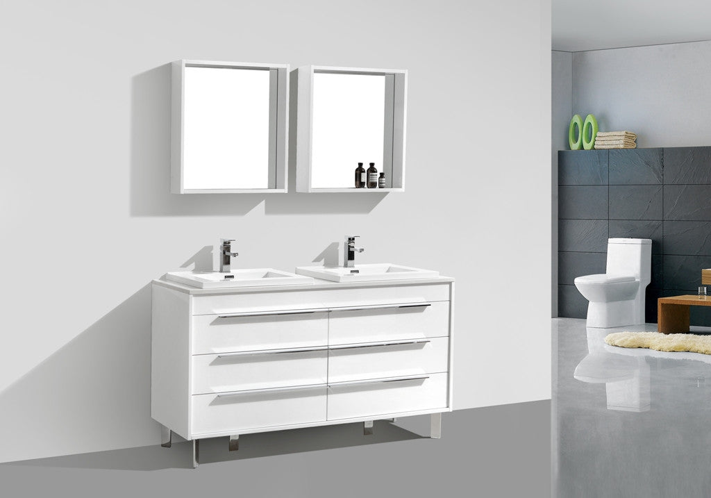 Aquamoon Roma 60 Double Modern Bathroom Vanity Set - White