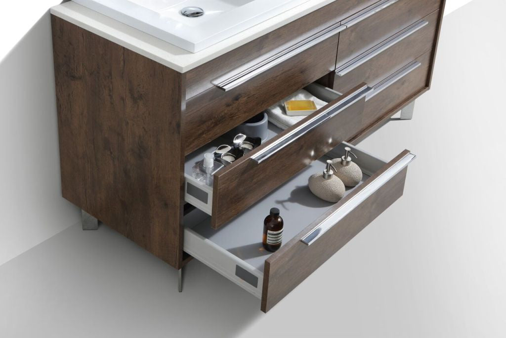 Aquamoon Roma 60 Double Modern Bathroom Vanity Set - Rosewood