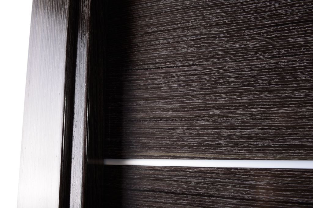 Avanti Interior Door In A Black Apricot Finish W/ Silver Strips