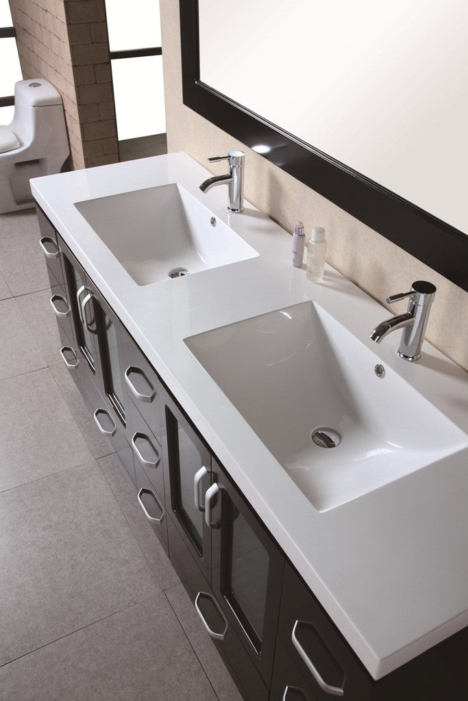 DESIGN ELEMENT Stanton 72" Double Drop-In Sink Vanity Set