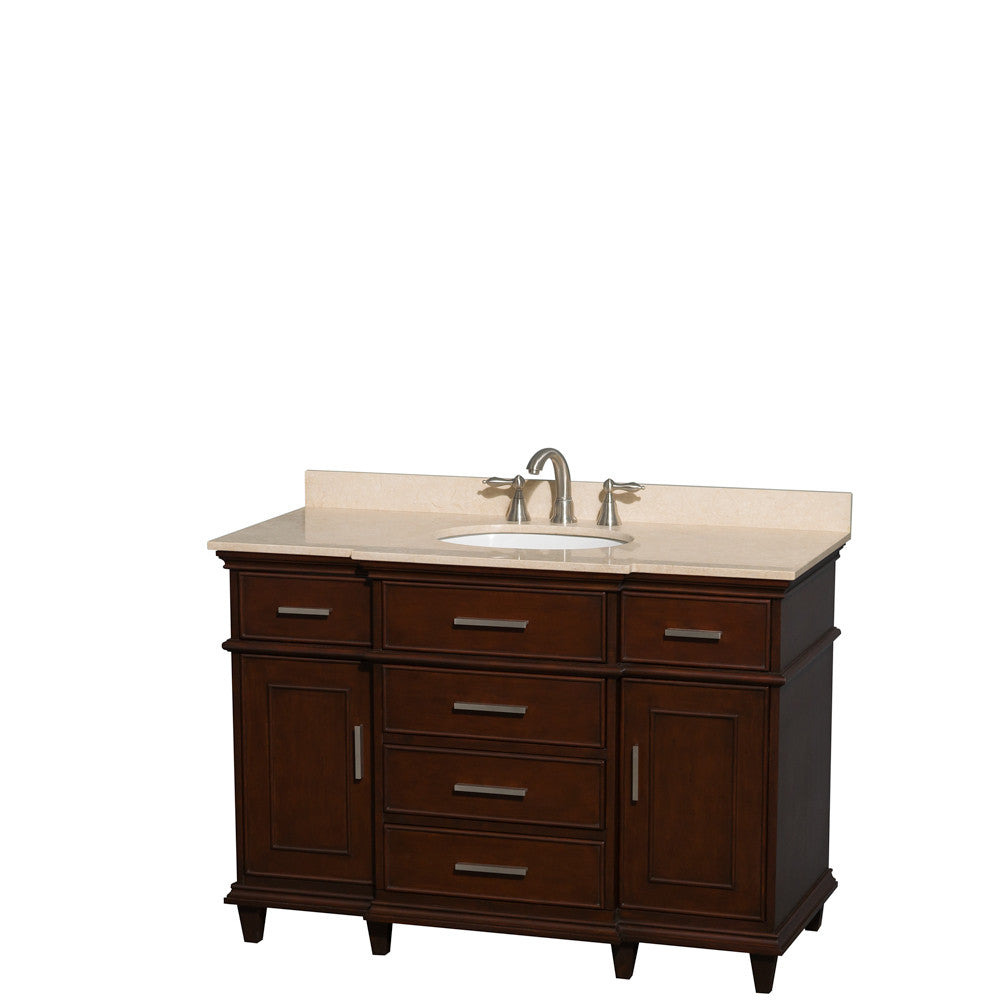 Berkeley 48-Inch Single Bathroom Vanity - Dark Chestnut