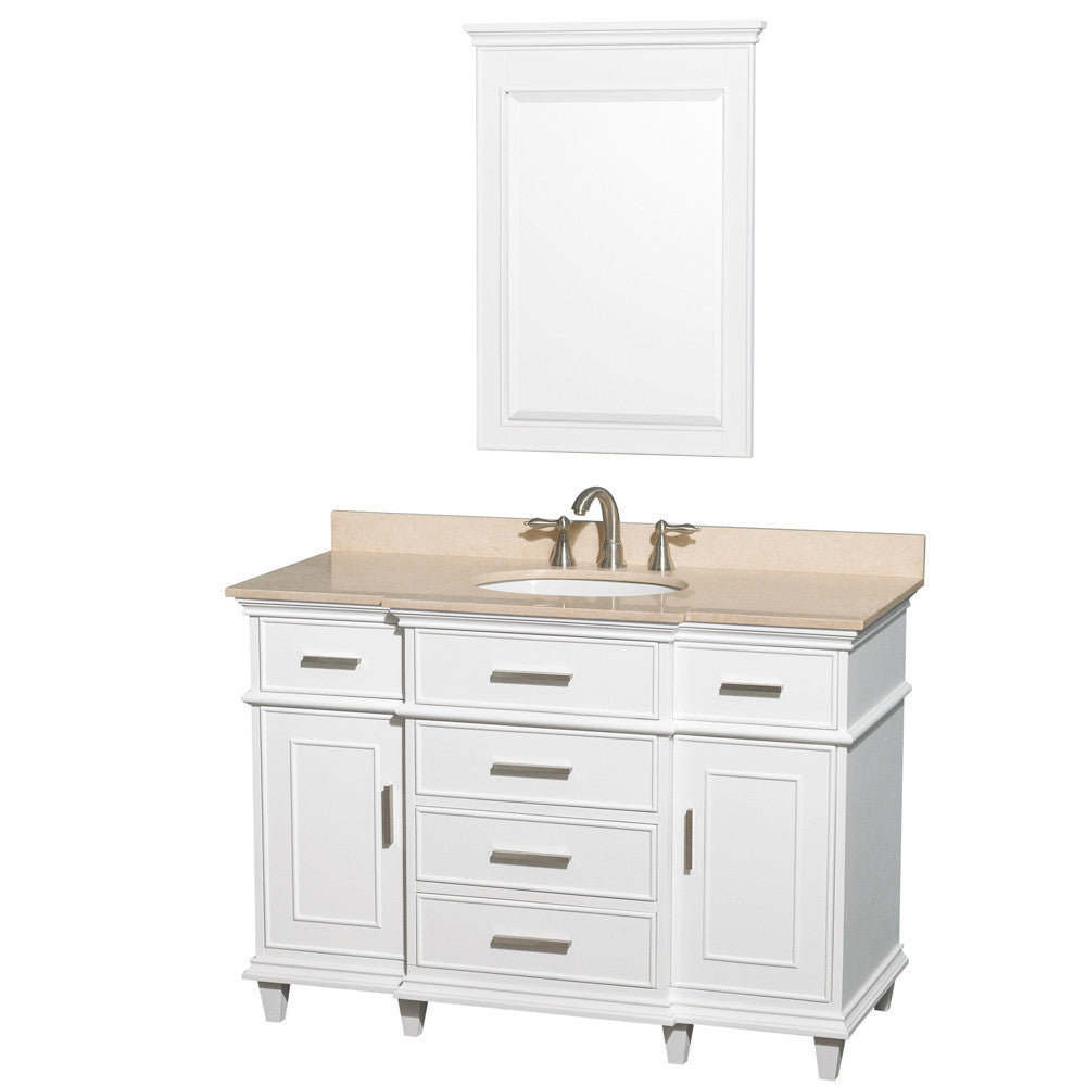 Berkeley 48-Inch Single Bathroom Vanity - White