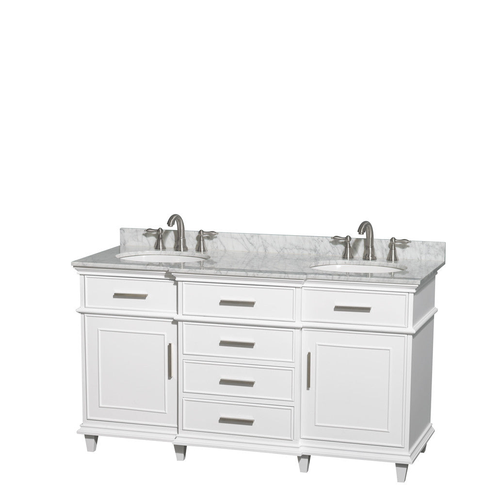 Berkeley 60-Inch Double Bathroom Vanity - White