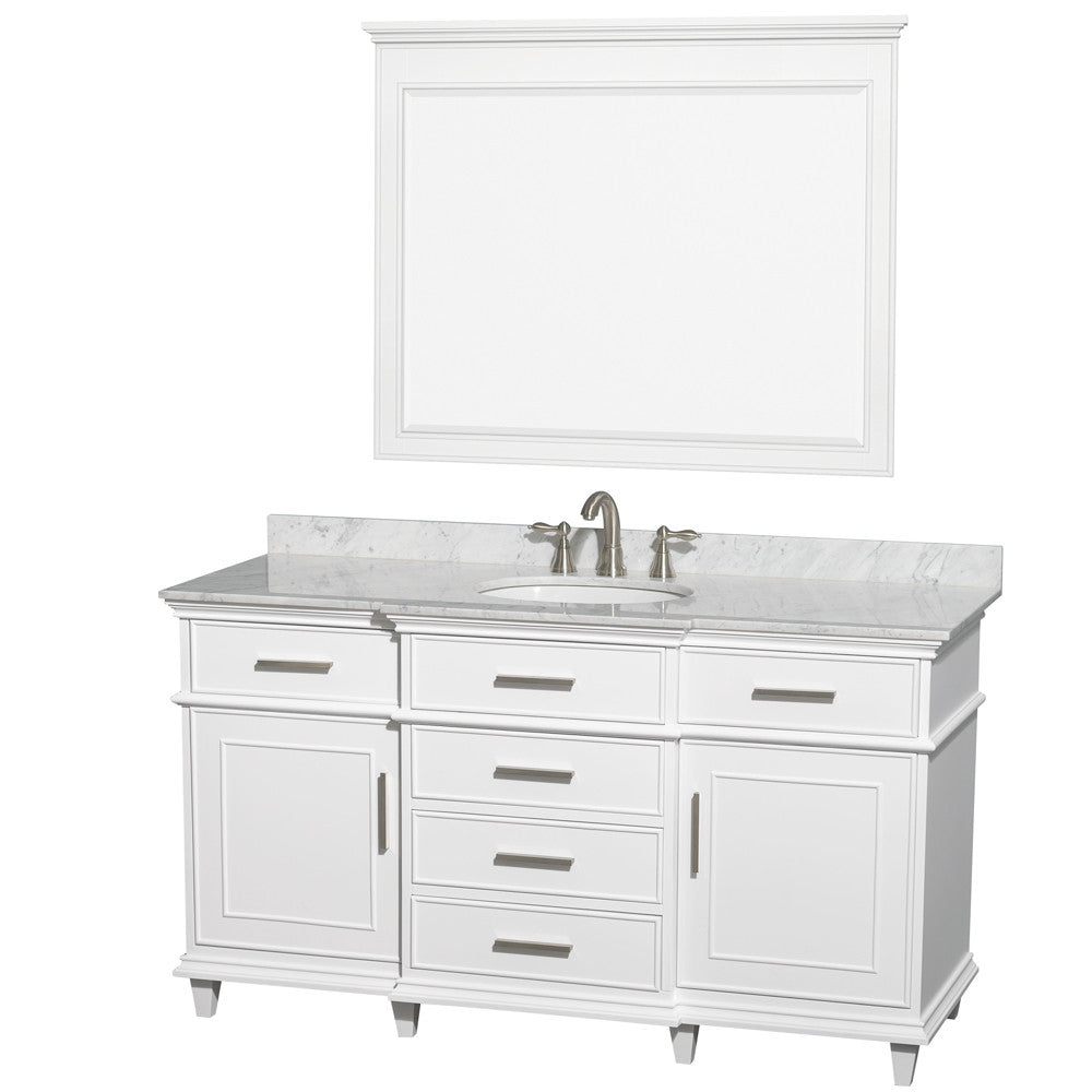WYNDHAM COLLECTION Berkeley 60" Single Bathroom Vanity - White