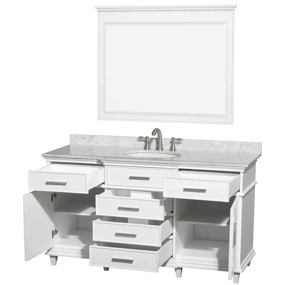 WYNDHAM COLLECTION Berkeley 60" Single Bathroom Vanity - White