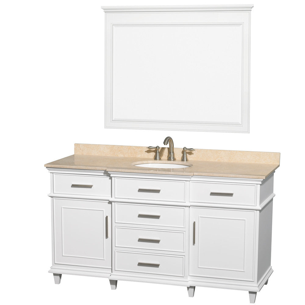 WYNDHAM COLLECTION Berkeley 60" Single Bathroom Vanity - White