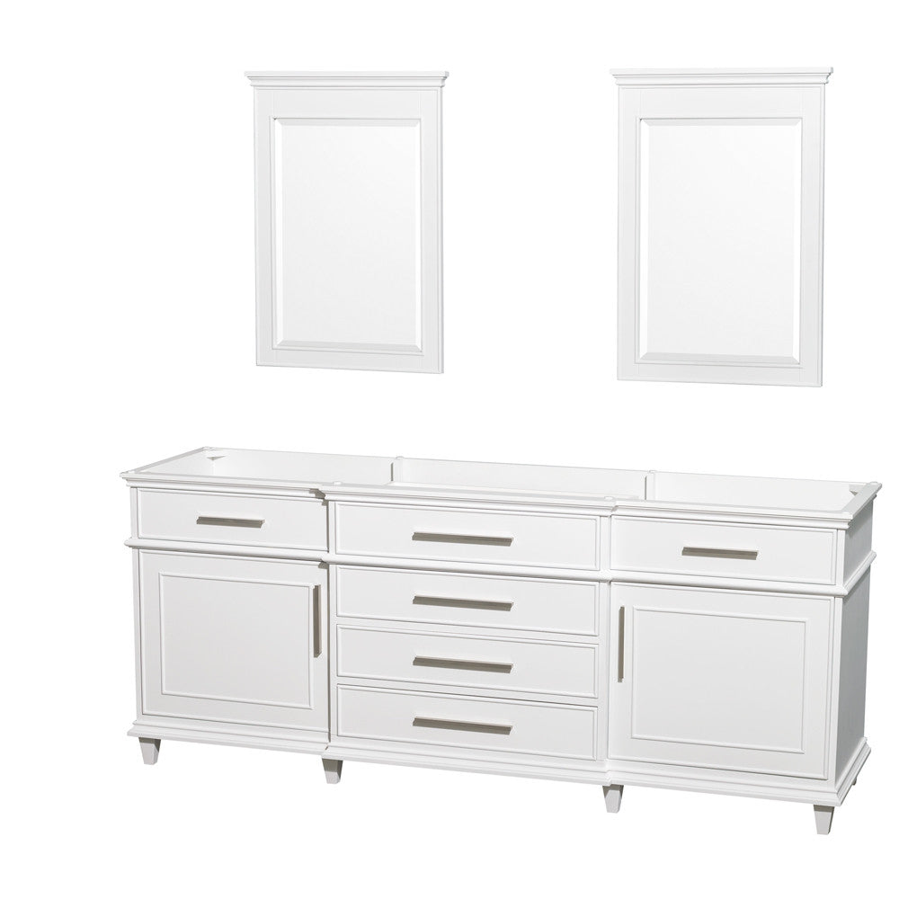 WYNDHAM COLLECTION Berkeley 80-Inch Double Bathroom Vanity - White