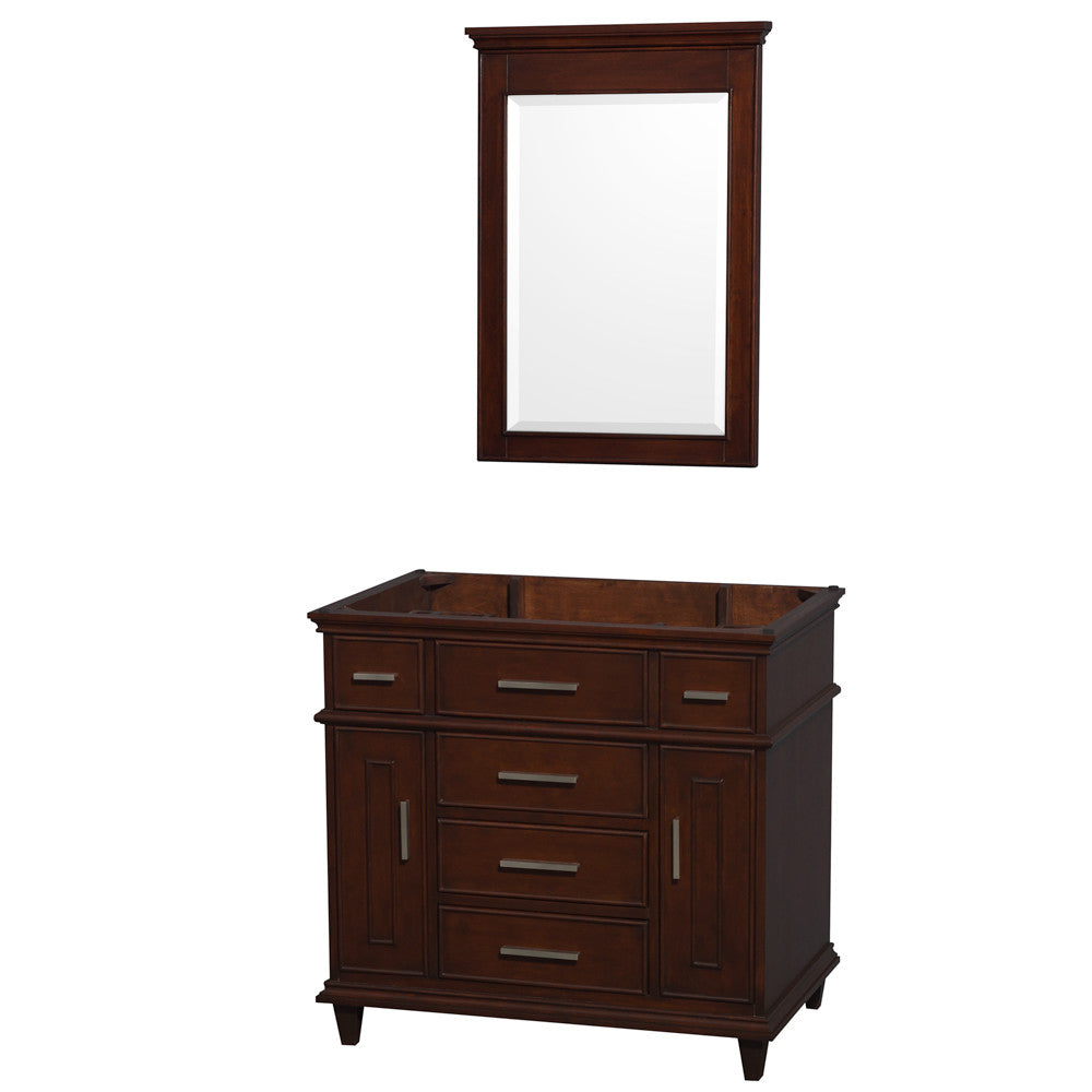 Berkeley 36-Inch Single Bathroom Vanity - Dark Chestnut