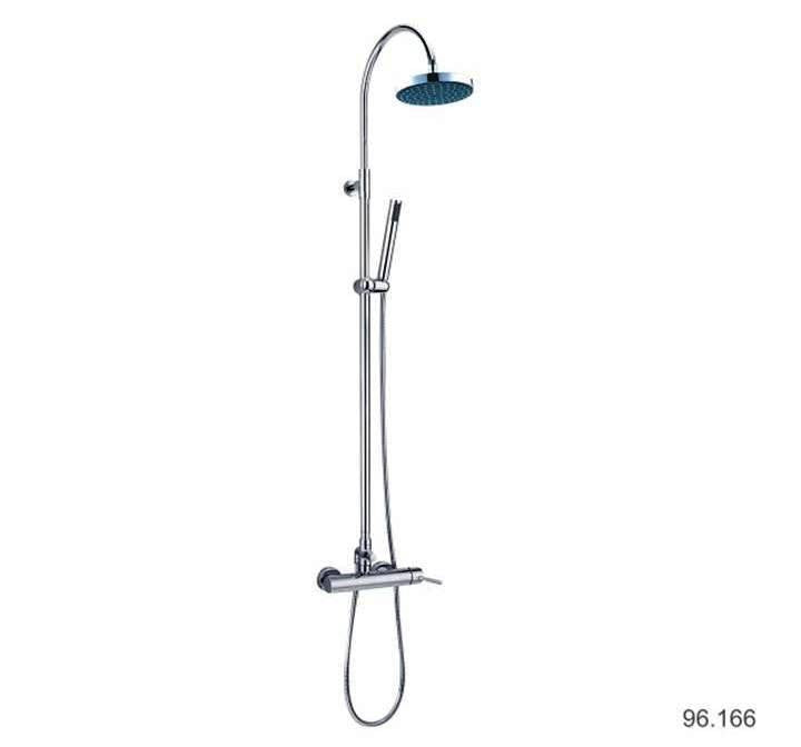 Aqua Decor Caiman Modern Bathroom Shower Pole - Round Shower Head