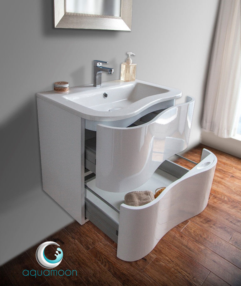 Aquamoon Cambria 24" Modern Bathroom Vanity Set - White