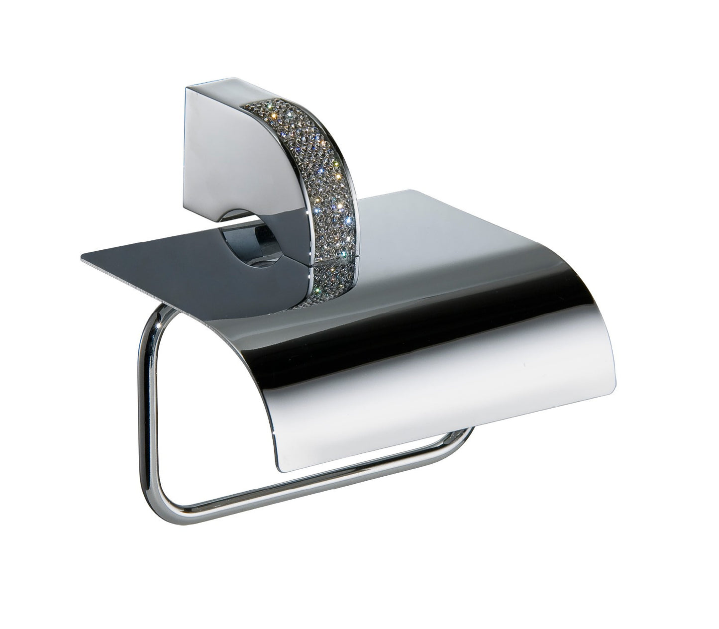 Carmen paper holder with lid - chrome