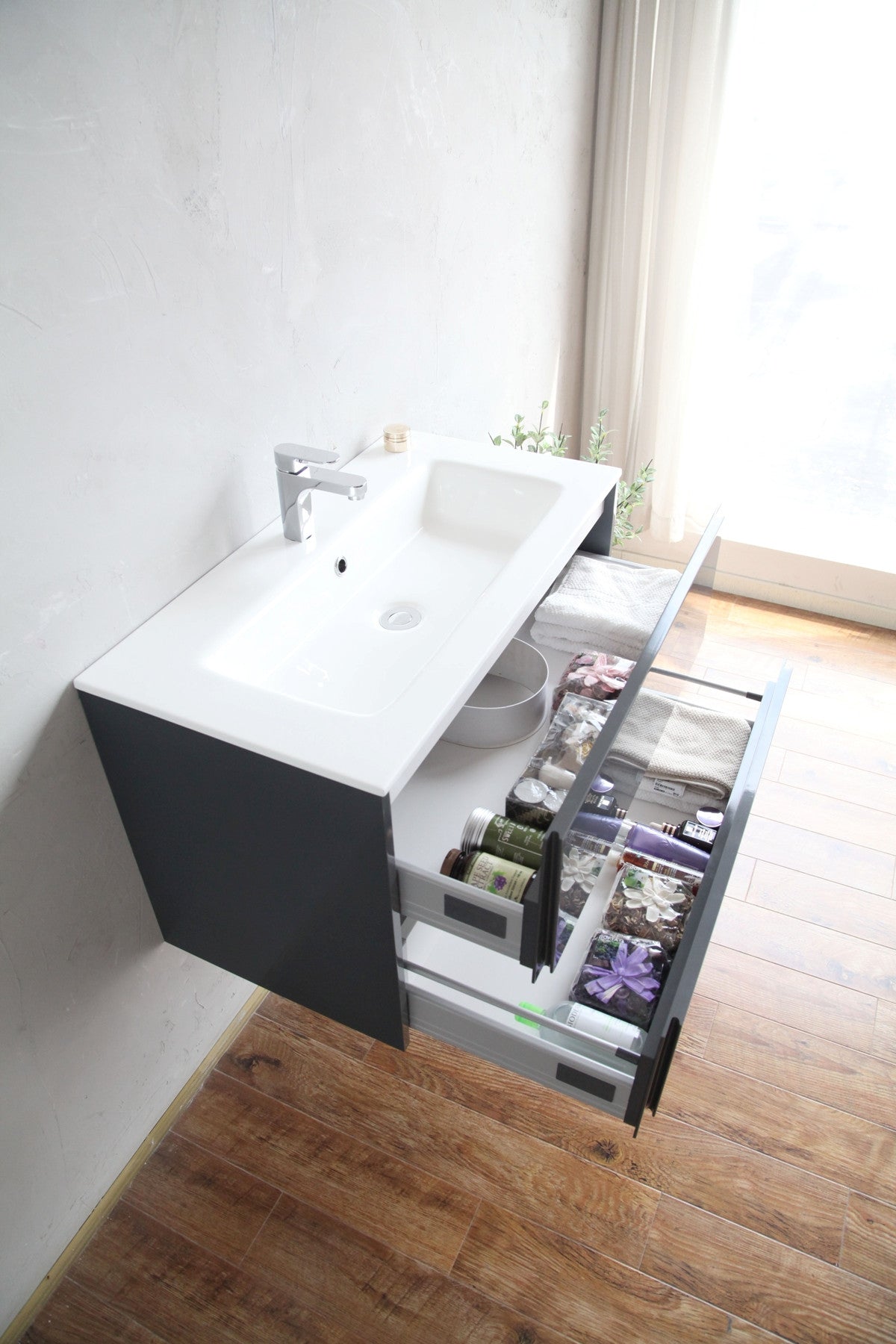 Aquamoon Cosmo 31 Modern Bathroom Vanity Set - Grey