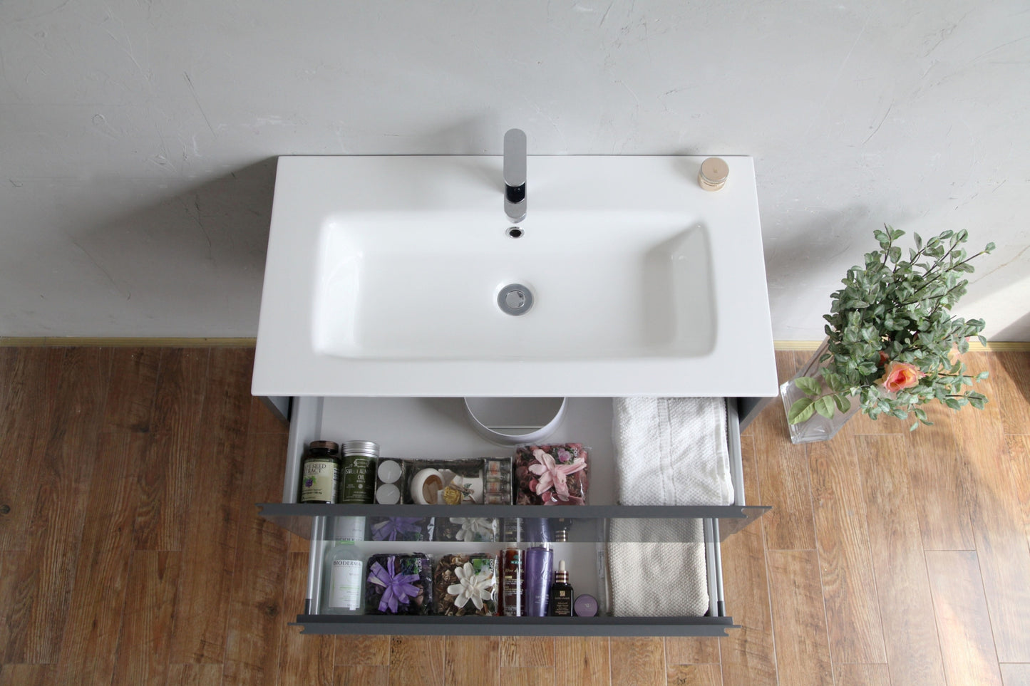 Aquamoon Cosmo 31 Modern Bathroom Vanity Set - Grey