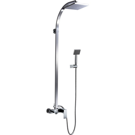 Aqua Decor Divine Modern Bathroom Shower Pole - Square Shower Head