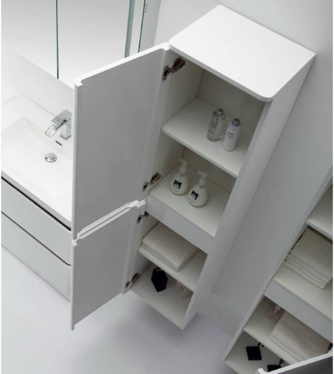 Aquamoon Glaciar Modern Linen Cabinet - White