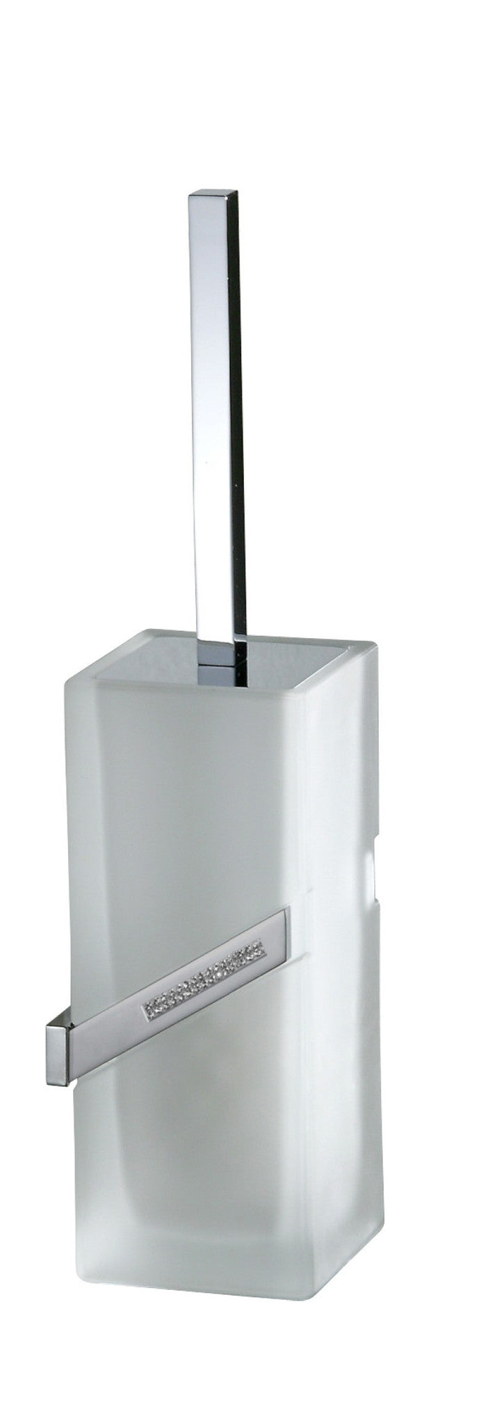 Carmen glass wall toilet brush holder - Chrome