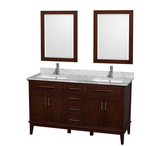 Hatton 60-Inch Double Bathroom Vanity - Dark Chestnut