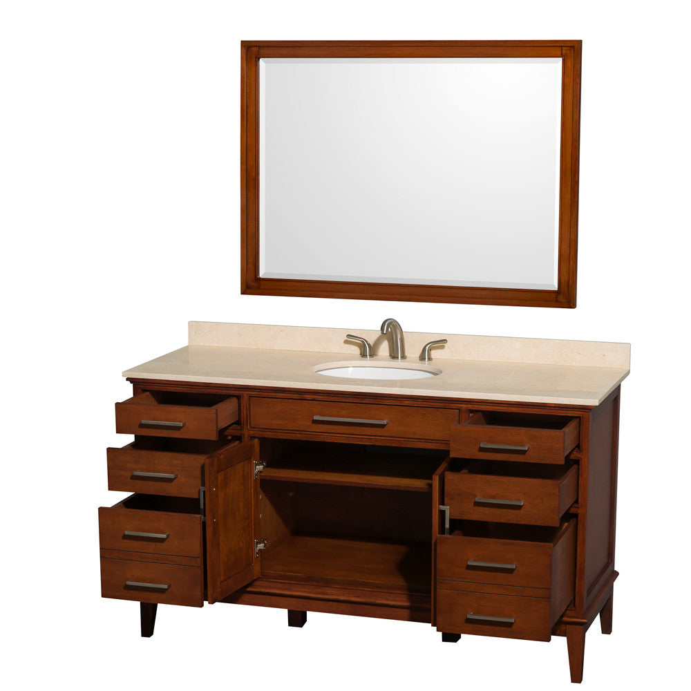 Hatton 60-Inch Single Bathroom Vanity - Light Chestnut