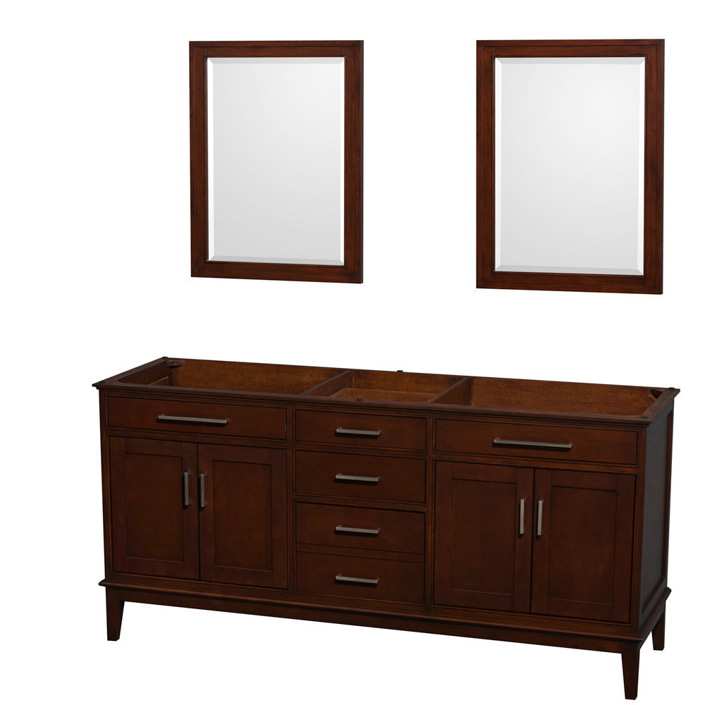 Hatton 72-Inch Double Bathroom Vanity - Dark Chestnut