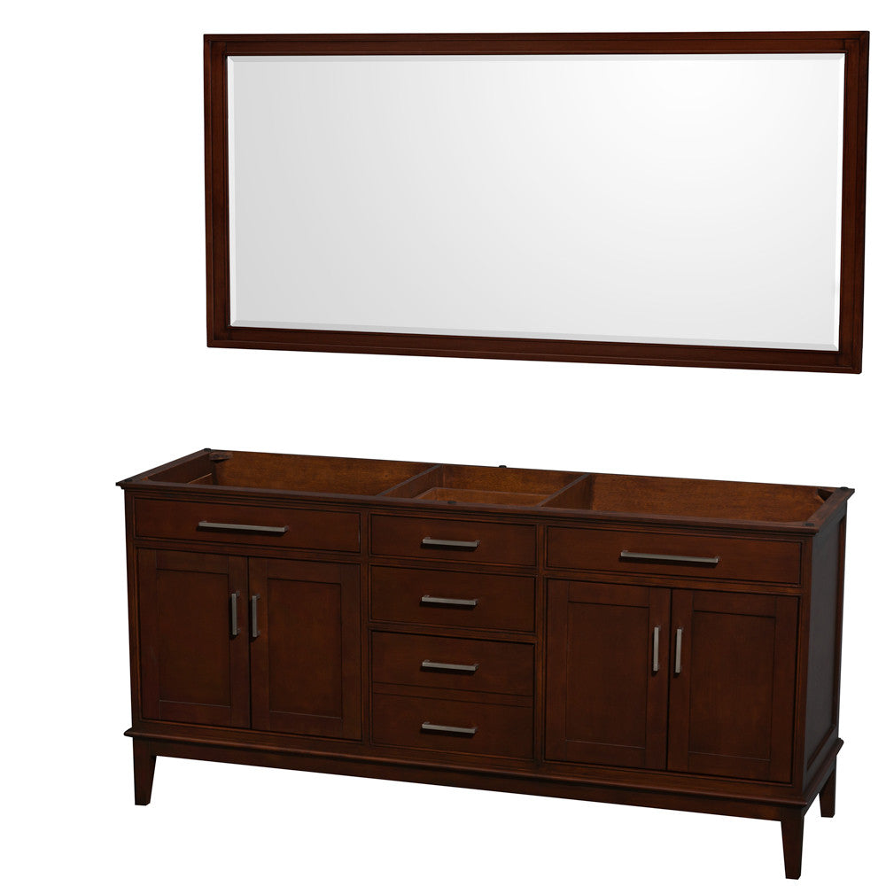 Hatton 72-Inch Double Bathroom Vanity - Dark Chestnut