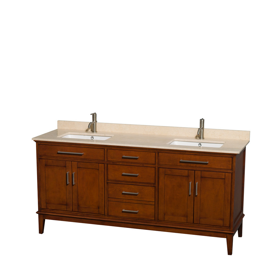 Hatton 72-Inch Double Bathroom Vanity - Light Chestnut