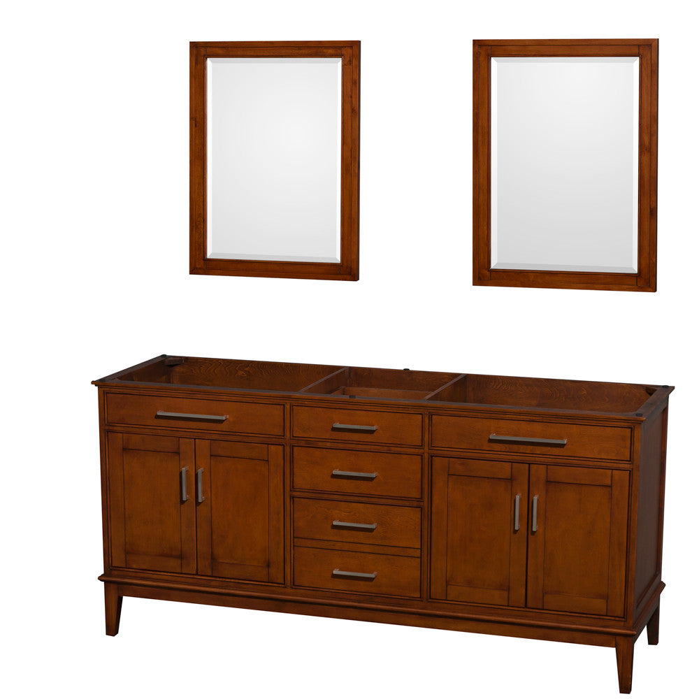 Hatton 72-Inch Double Bathroom Vanity - Light Chestnut