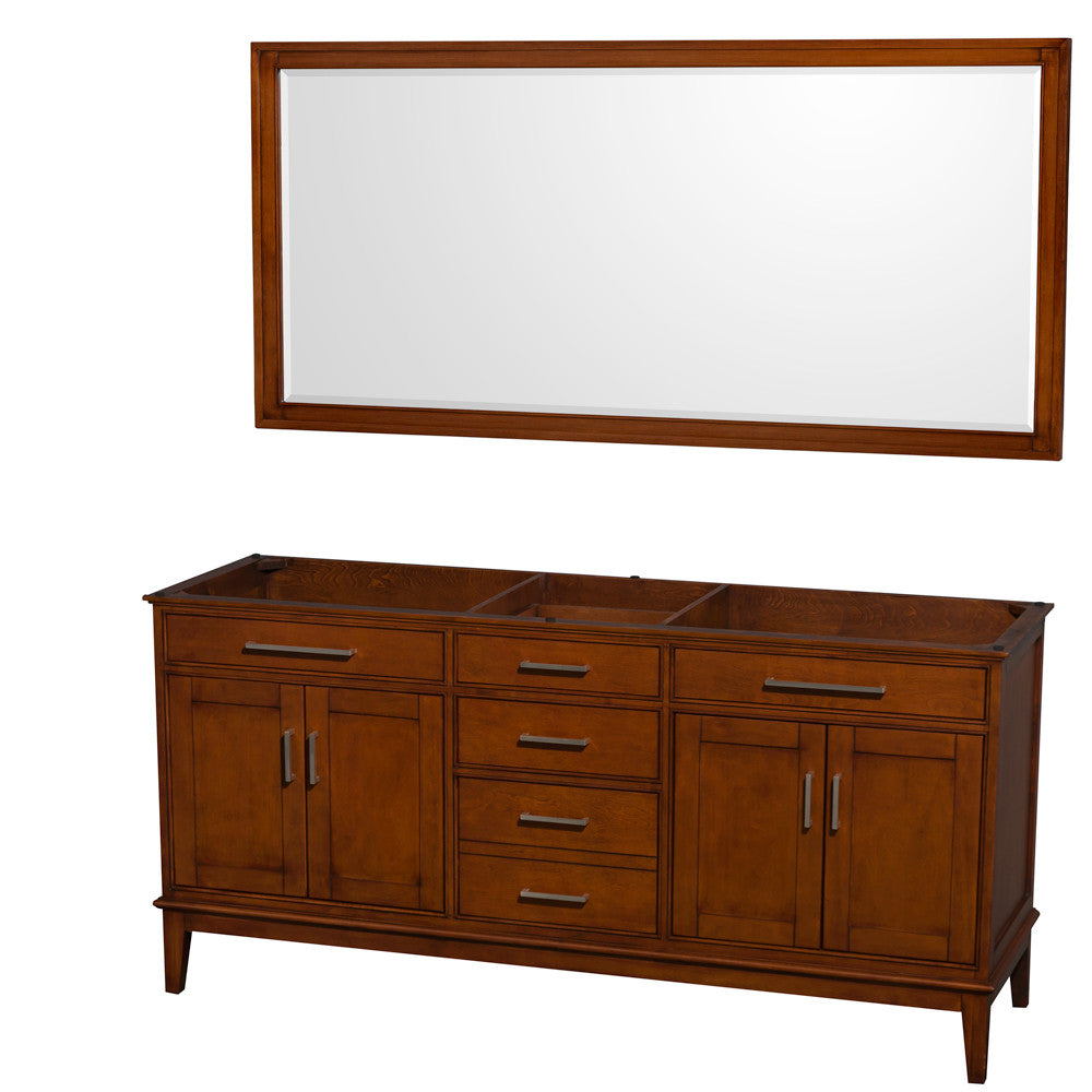 Hatton 72-Inch Double Bathroom Vanity - Light Chestnut
