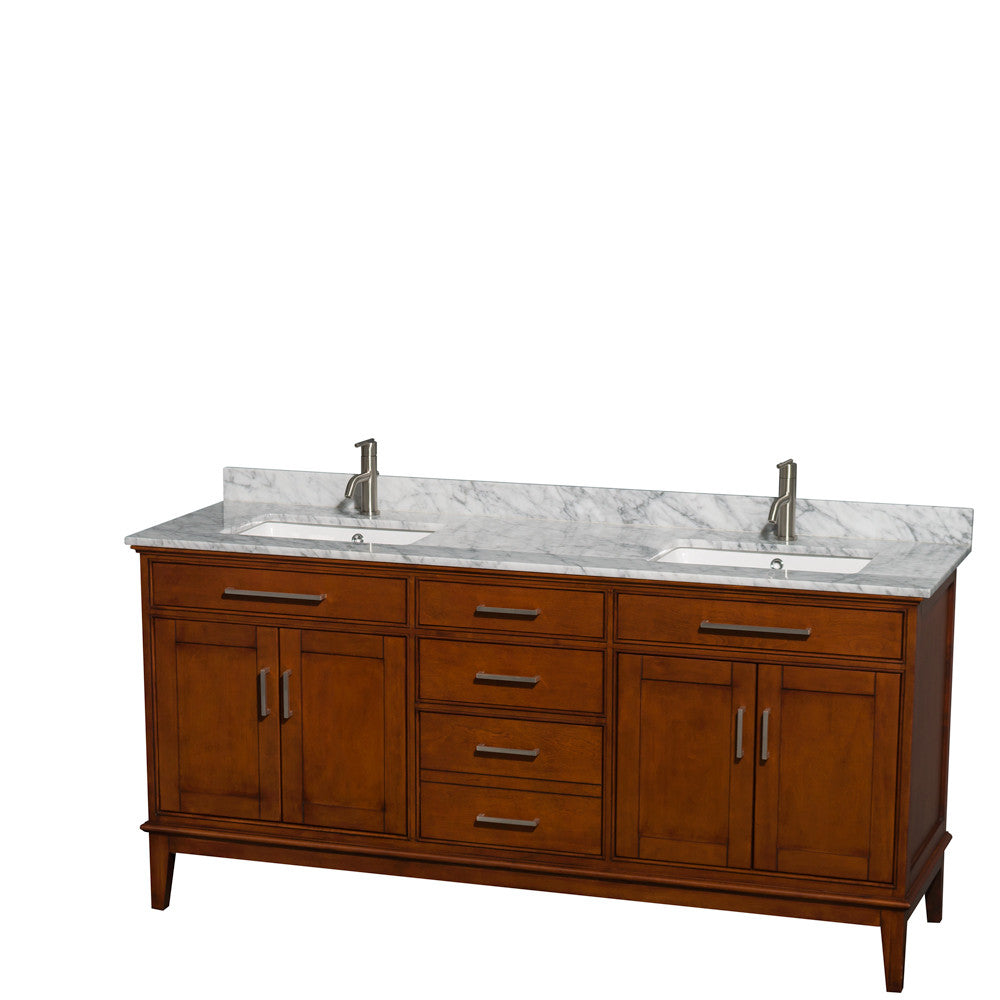 Hatton 72-Inch Double Bathroom Vanity - Light Chestnut