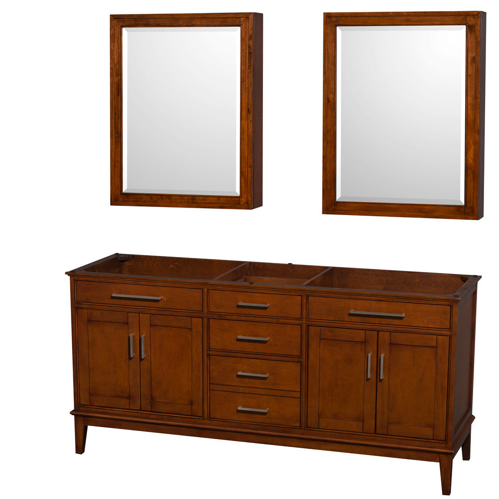Hatton 72-Inch Double Bathroom Vanity - Light Chestnut