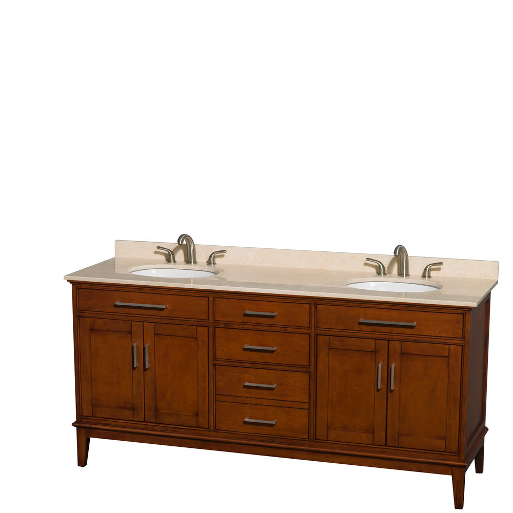Hatton 72-Inch Double Bathroom Vanity - Light Chestnut
