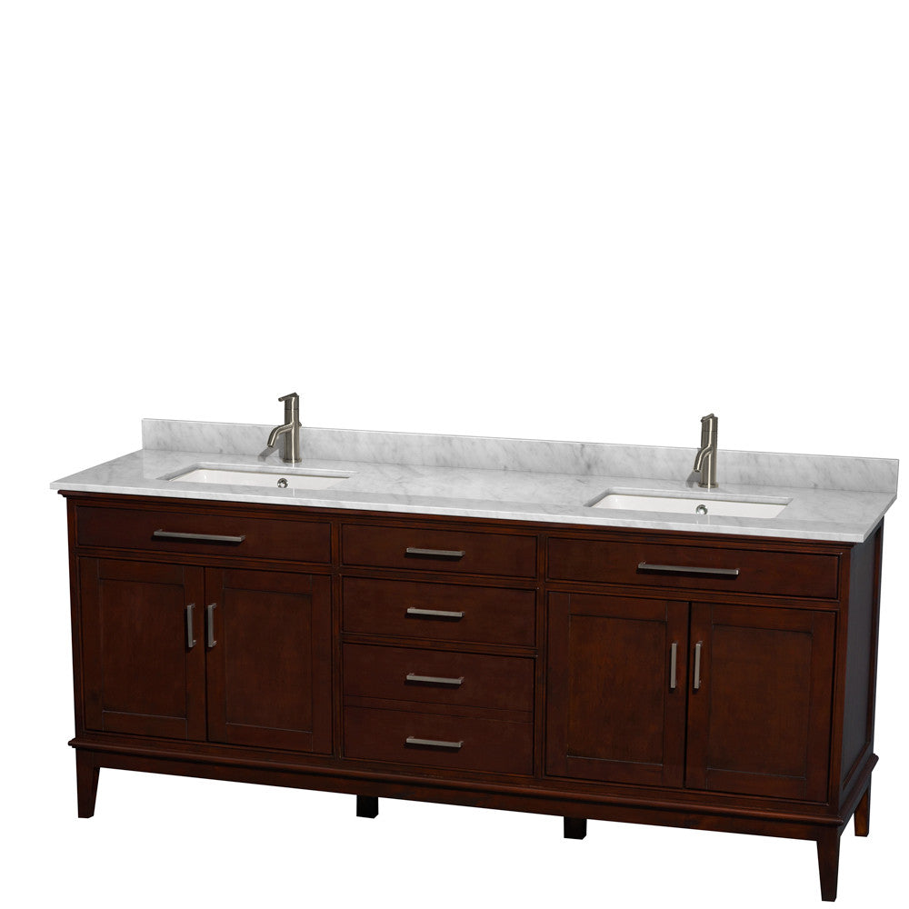 Hatton 80-Inch Double Bathroom Vanity - Dark Chestnut