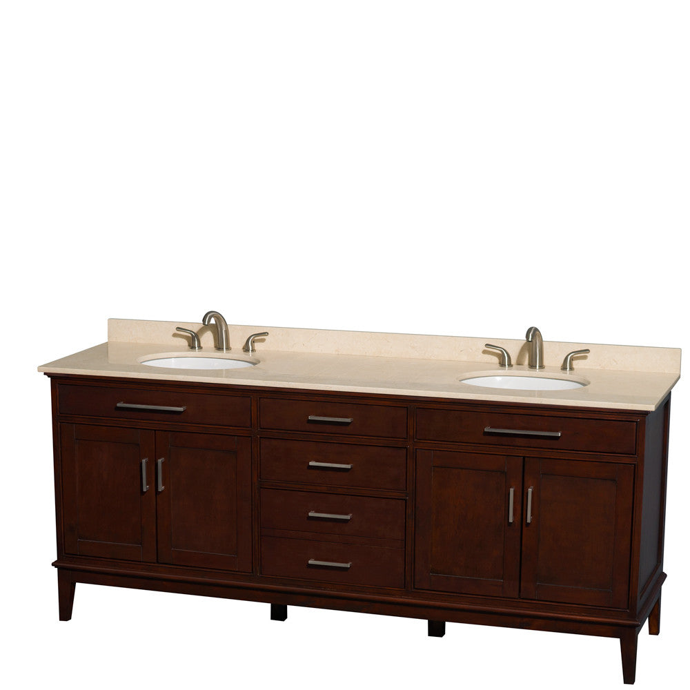 Hatton 80-Inch Double Bathroom Vanity - Dark Chestnut