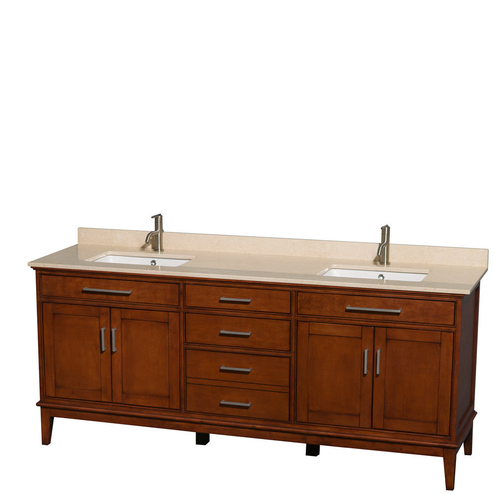Hatton 80-Inch Double Bathroom Vanity - Light Chestnut