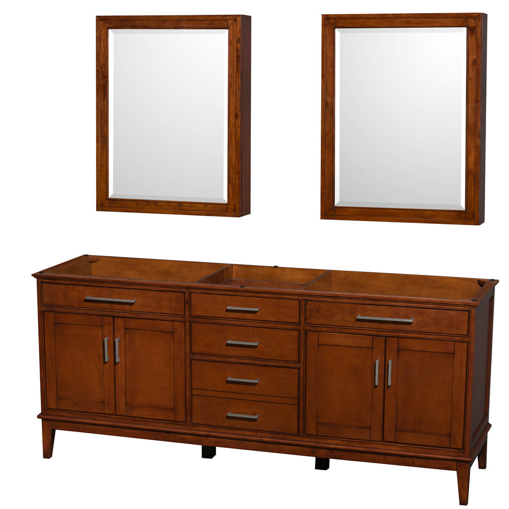 Hatton 80-Inch Double Bathroom Vanity - Light Chestnut